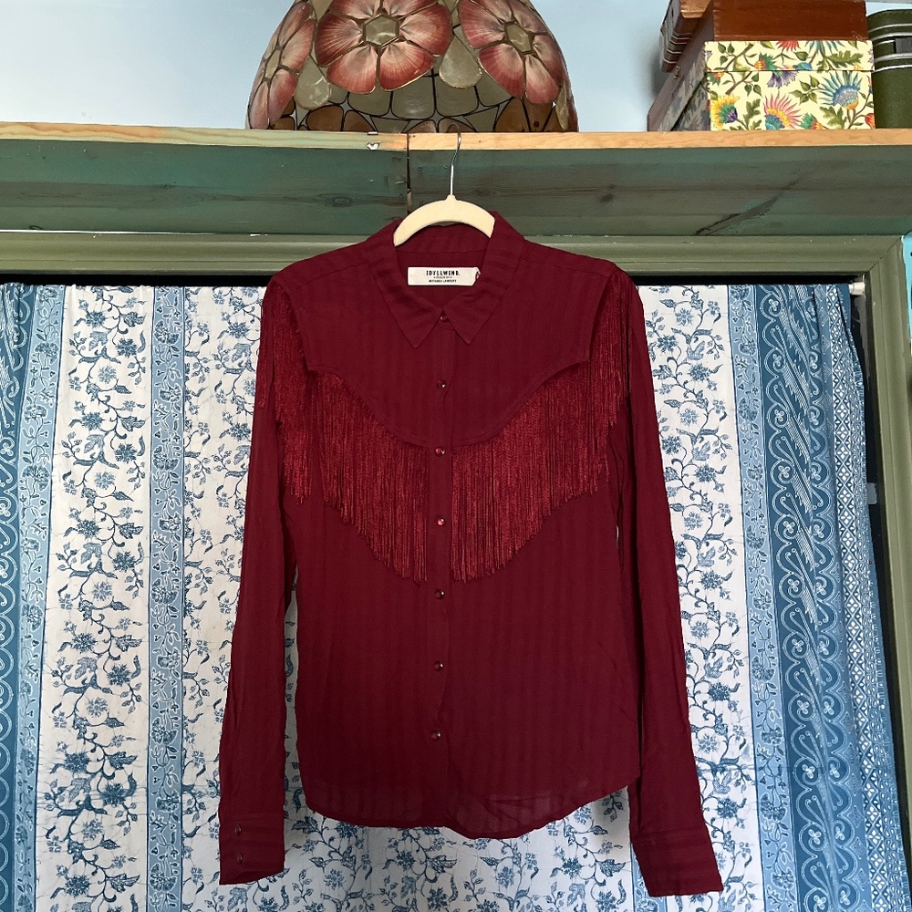 Idyllwind Fringe Crinle blouse, NWT
